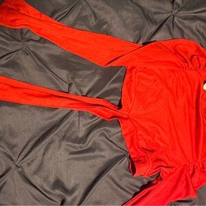 Vibrant Red Long Sleeve Top